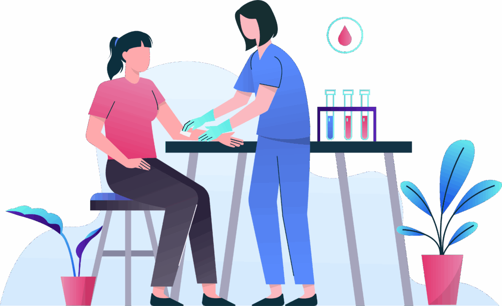 Análisis de sangre en consulta prenatal